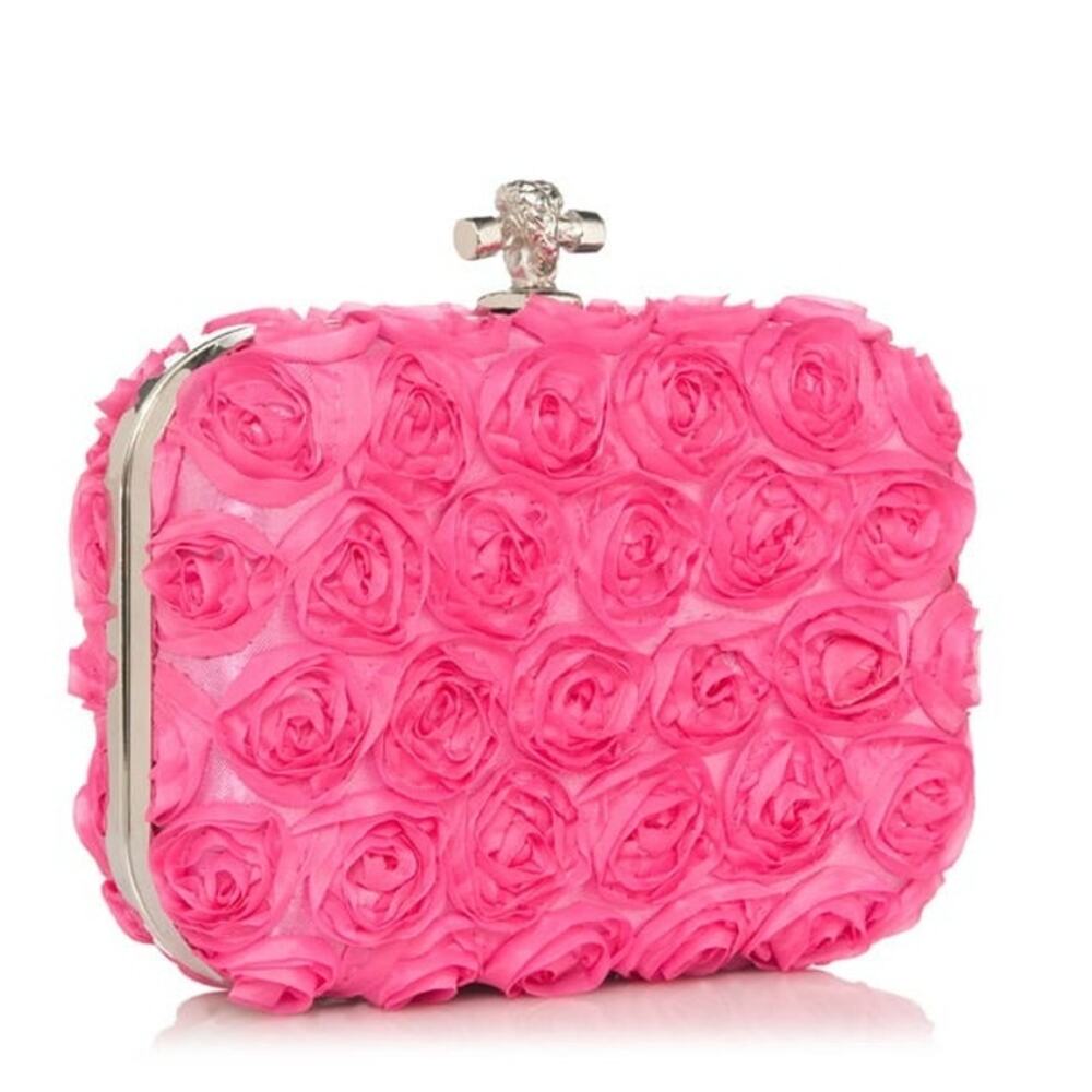 True Love Pink 3D Floral Clutch Purse
